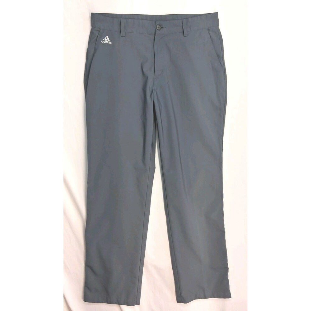 Adidas 3-Stripe Performance Men Golf Pants Gray 32x32 Climalite Athletic Sports